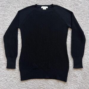 Fabiana Filippi Crewneck Sweater Merino Wool Silk Cashmere Knit Womens S Black